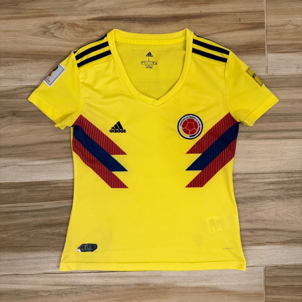 Adidas Colombia 2018 World Cup Russia Jersey Womens Large Yellow CW1528